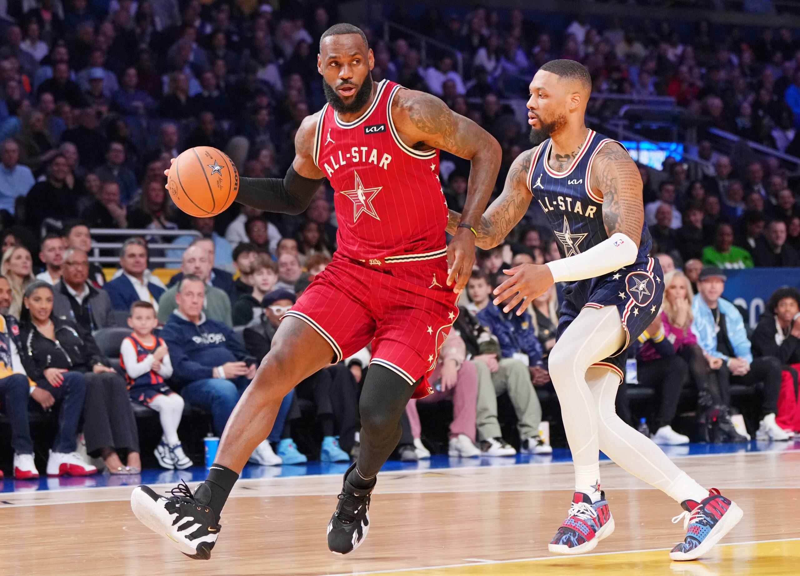 LeBron James and Damian Lillard at NBA All-Star Game