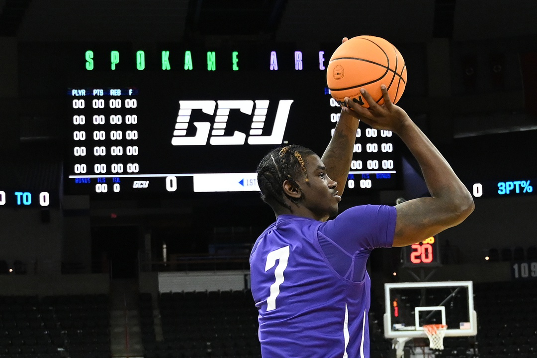 Grand Canyon Antelopes guard Tyon Grant-Foster (7) during practice at Spokane Veterans Memorial Arena. Mandatory Credit: James Snook-USA TODAY Sports