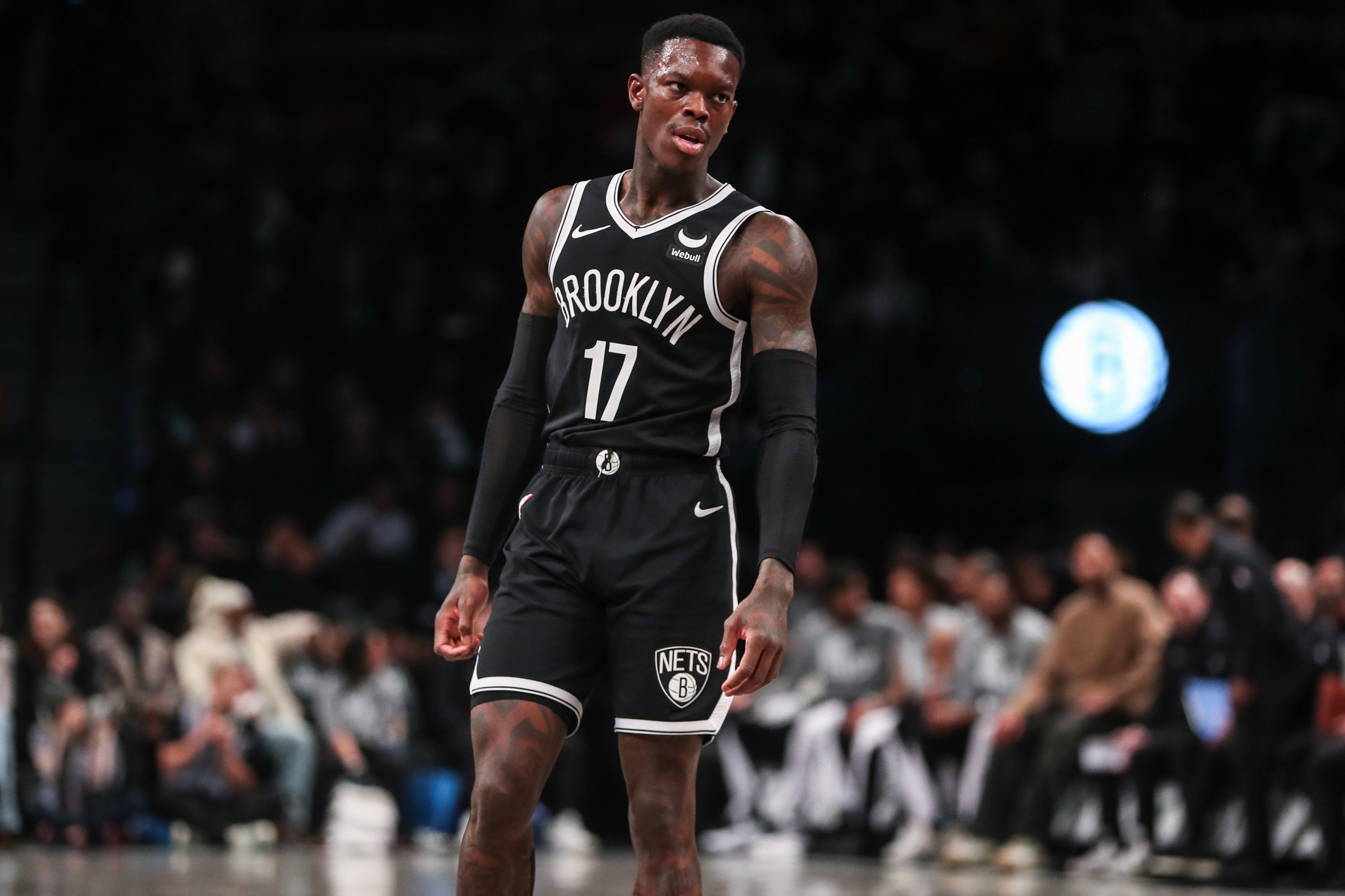 Brooklyn Nets guard Dennis Schroder (17) at Barclays Center.