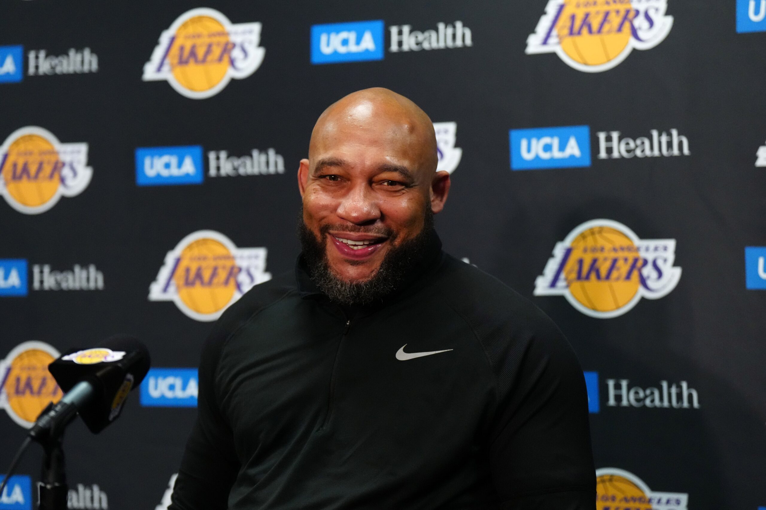 Los Angeles Lakers coach Darvin Ham at a press conference during the game Atlanta Hawks at Crypto.com Arena.