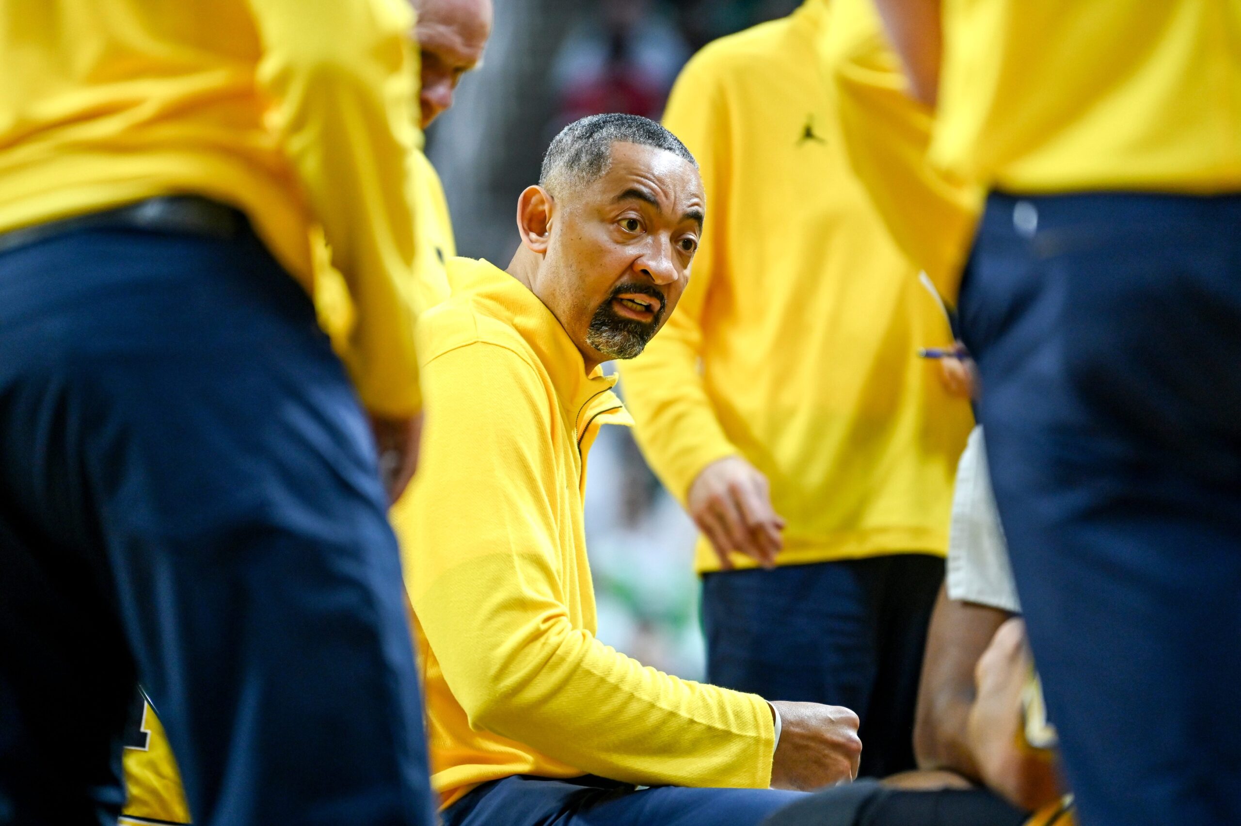 Former Michigan head coach Juwan Howard, now Brooklyn Nets assistant coach under Jordi Fernandez