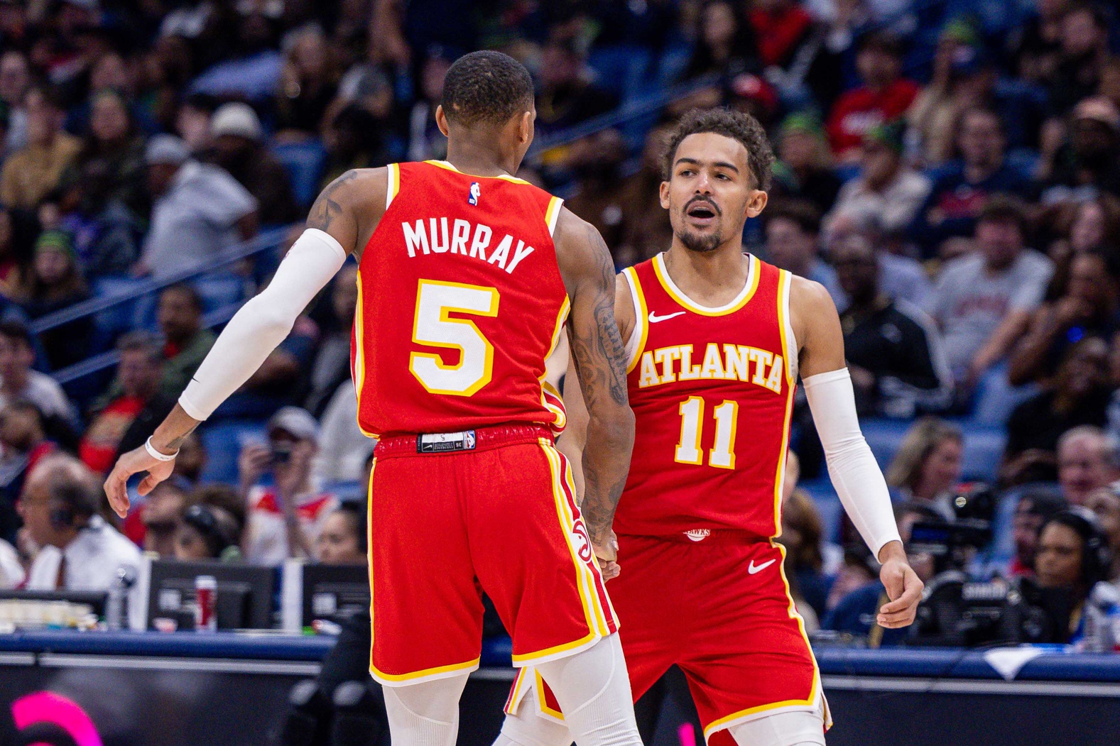 Atlanta Hawks guards Trae Young and Dejounte Murray