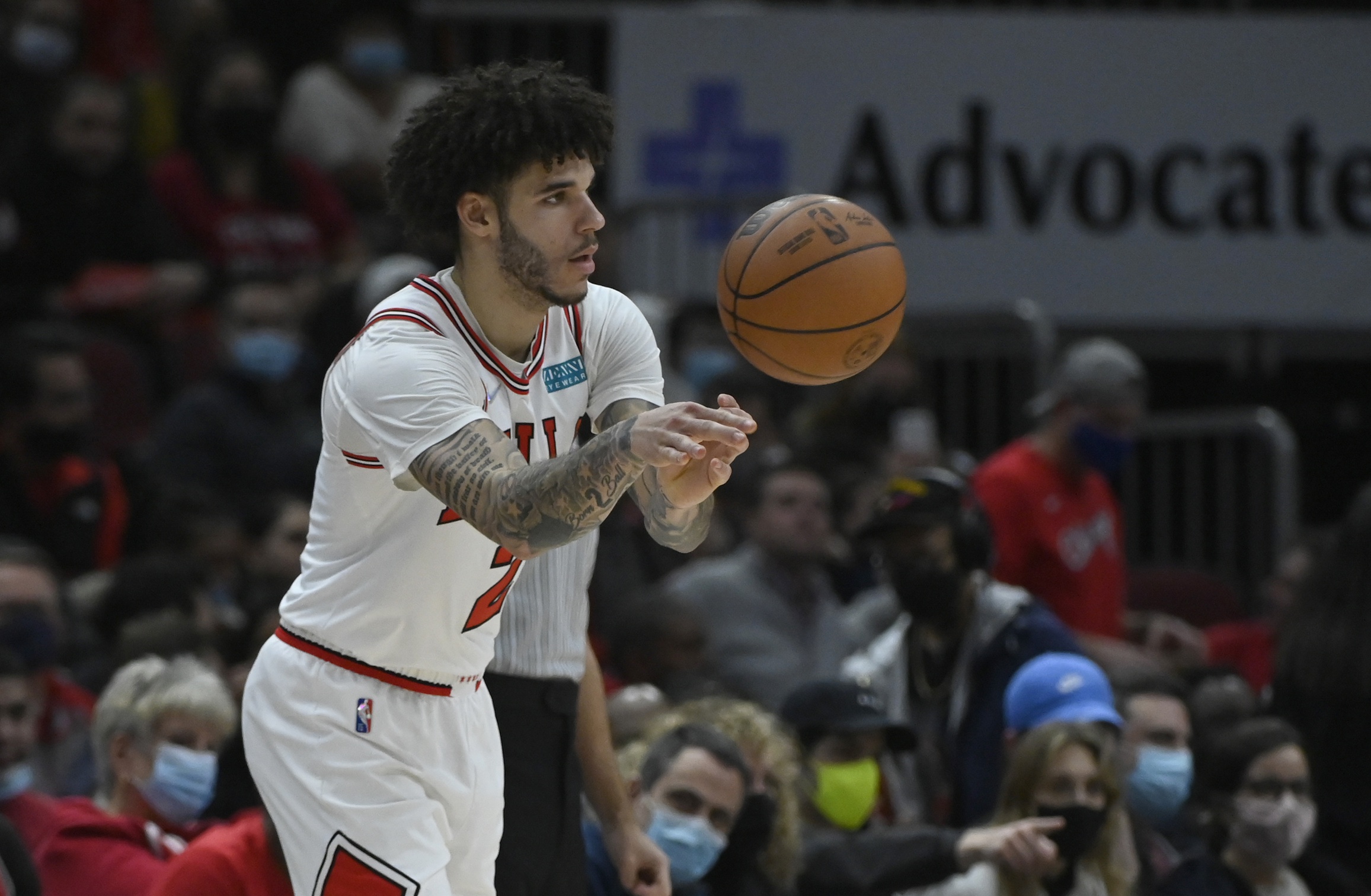 Chicago Bulls point guard Lonzo Ball, prior to injury