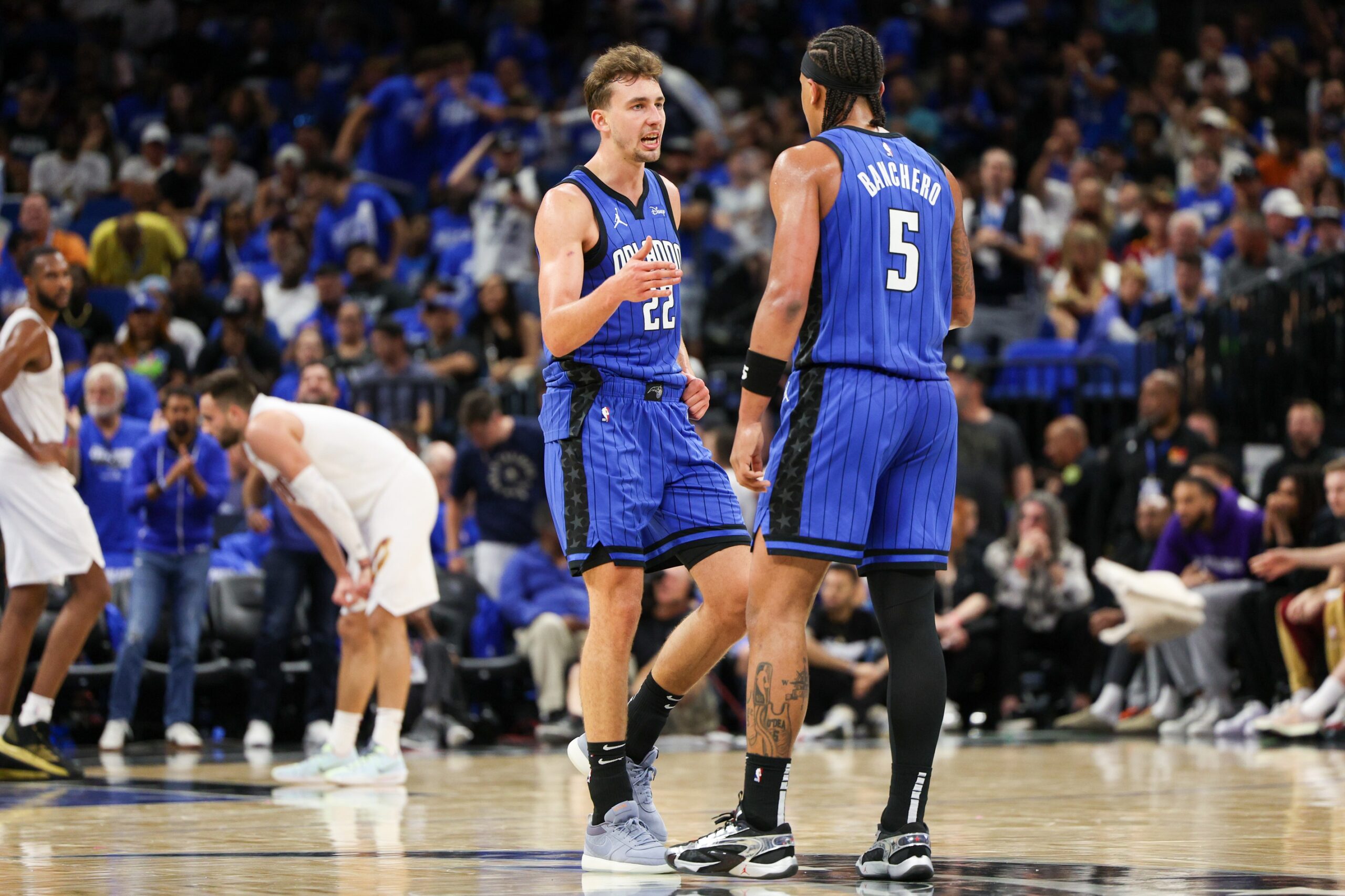 Orlando Magic forwards Paolo Banchero and Franz Wagner