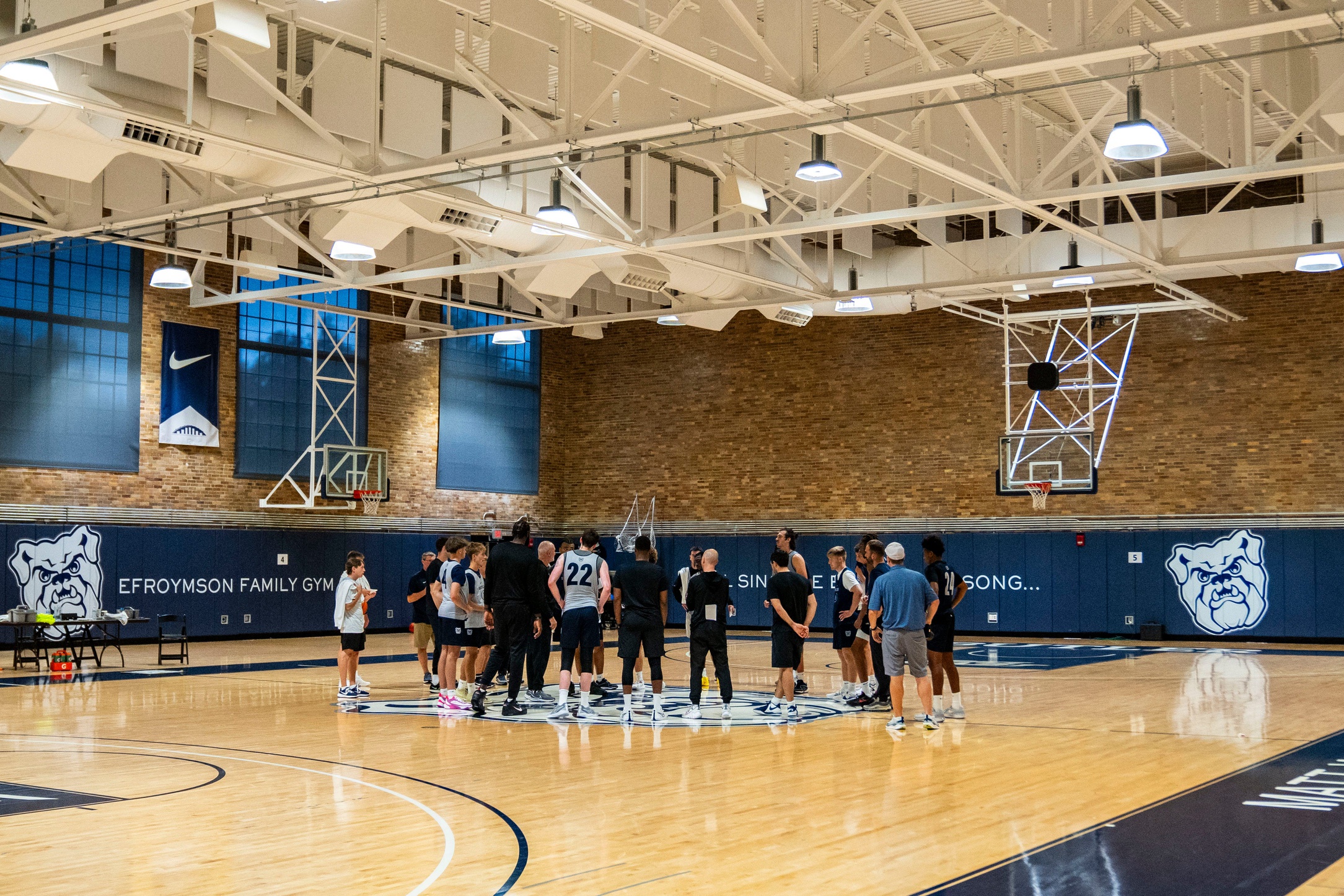 Butler Basketball men’s team huddles up after practice (Greg Oden story)