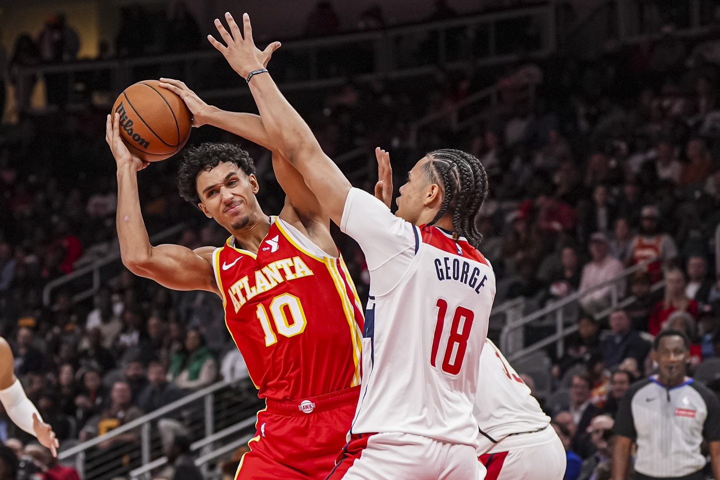 Atlanta Hawks forward Zaccharie Risacher (10)