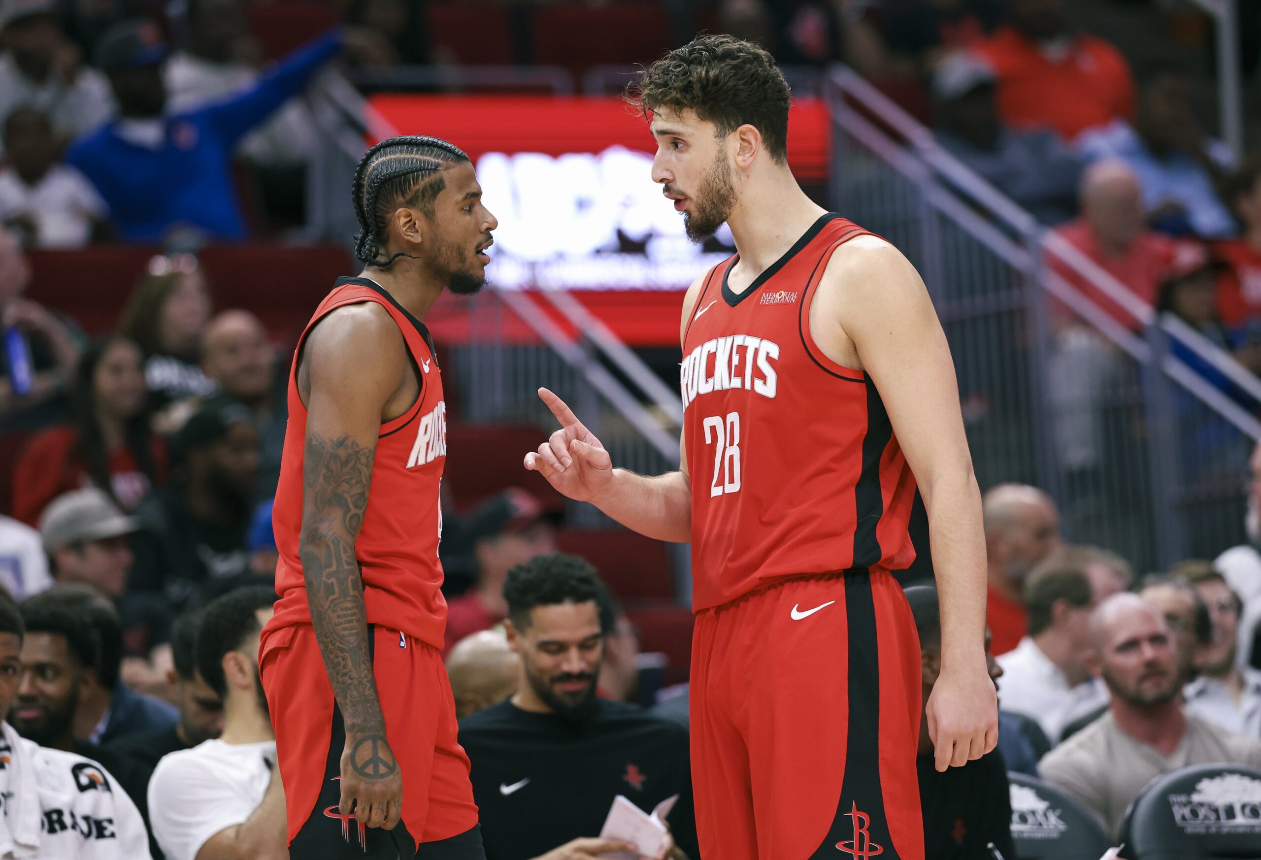 Houston Rockets guard Jalen Green (4) and Houston Rockets center Alperen Sengun