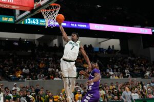 2025 NBA Draft: Baylor Bears guard VJ Edgecombe (7) dunks the ball against Tarleton Texans