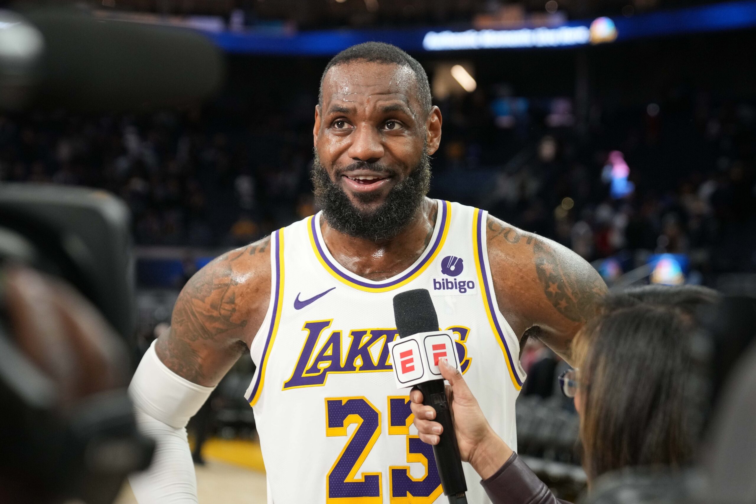 LeBron James praised the Lakers' front office and Dalton Knecht after a win against the Jazz.