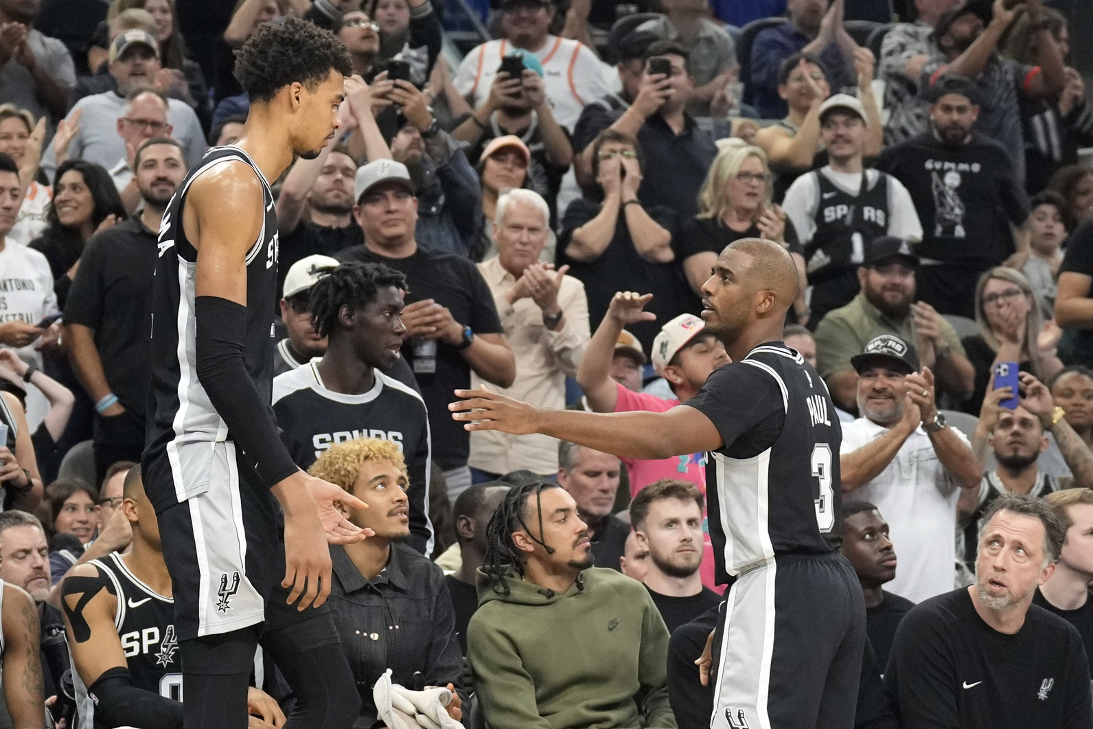 San Antonio Spurs Victor Wembanyama and Chris Paul