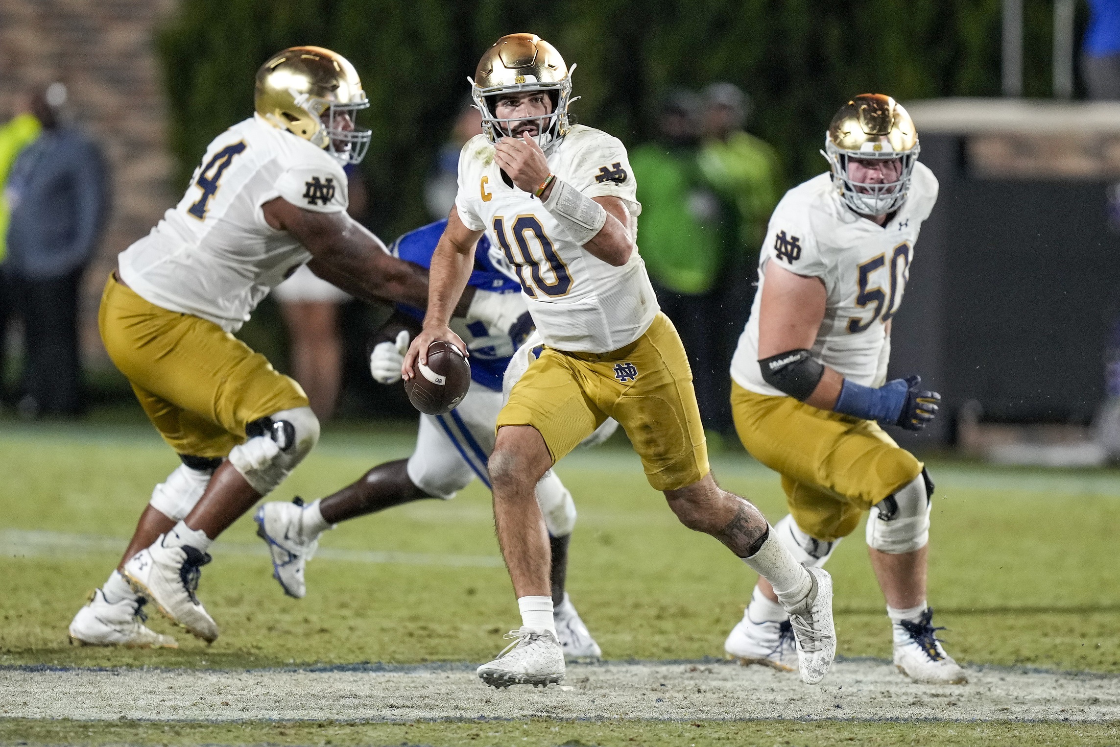 The Fighting Irish seek their sixth win of the season taking on the No. 25 Louisville Cardinals in a prime-time matchup.