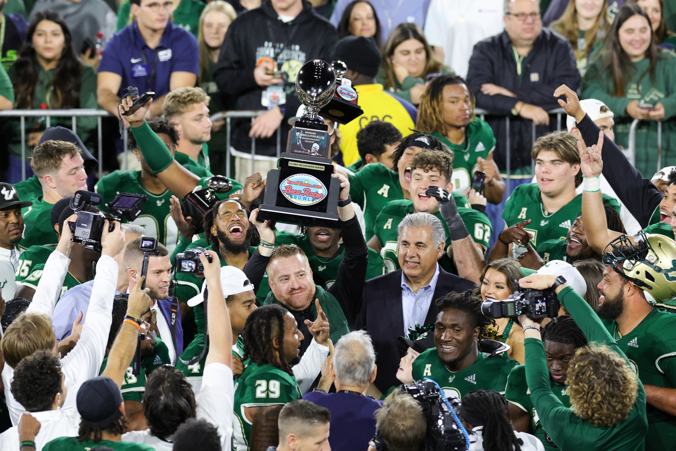 South Florida beat Syracuse 45-0 in the 2023 Boca Raton Bowl. It was a record-setting outing for several Bulls to end 2023.