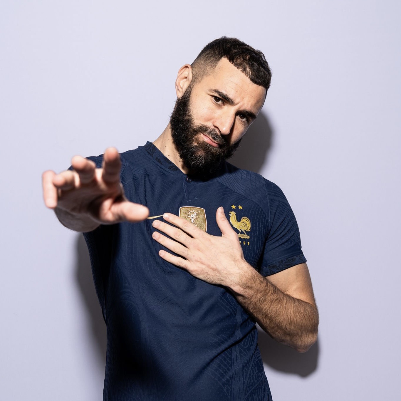 Karim Benzema posing for a photo