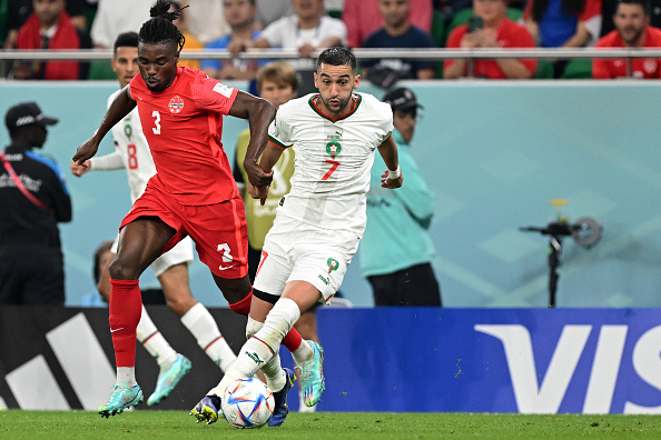 Canada Defender, Samuel Adekugbe, Fights For the Ball with Hakim Ziyech as the CanMNT Played Well