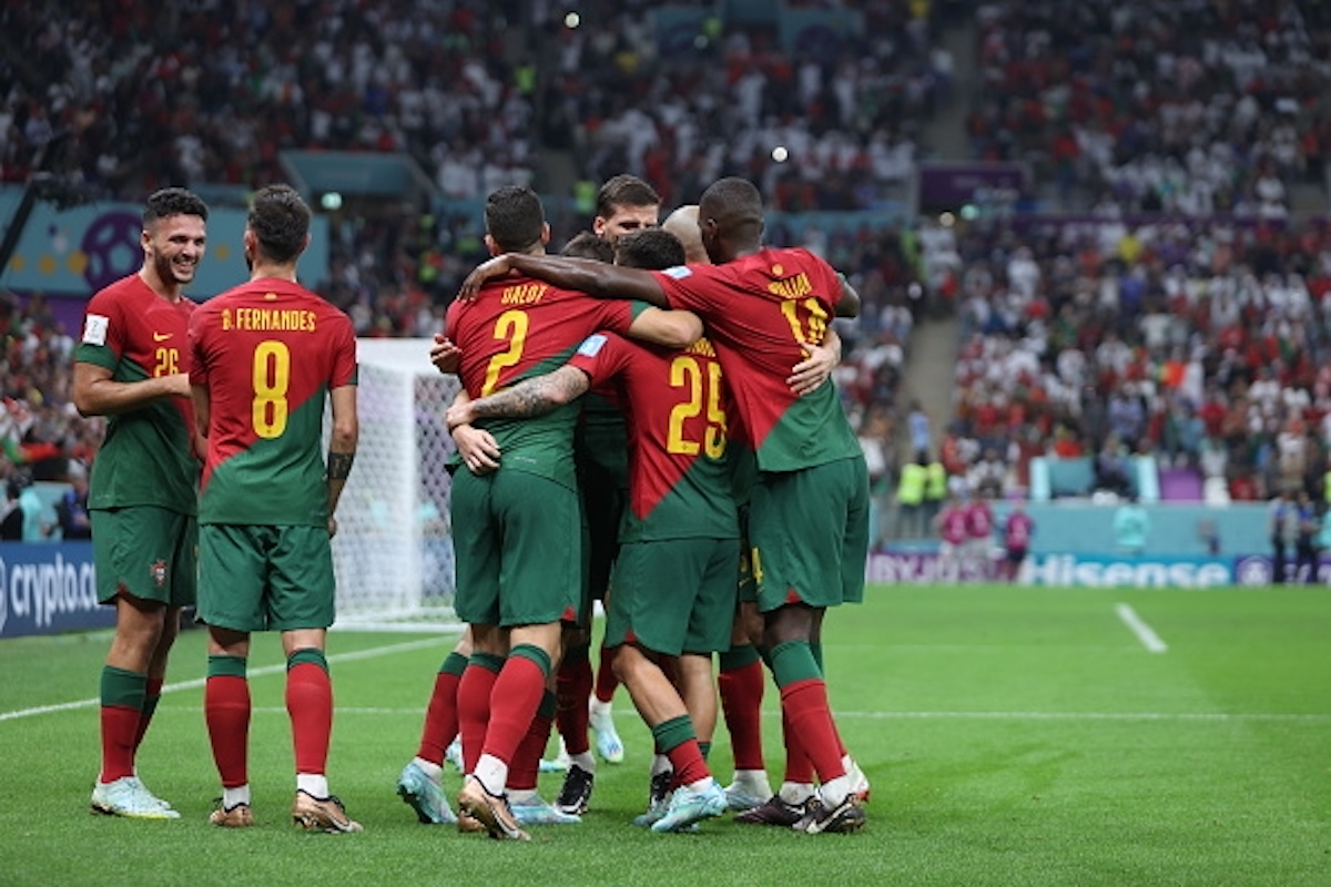 Morocco vs Portugal Predictions and Best Odds: Portugal celebrating a goal vs Switzerland