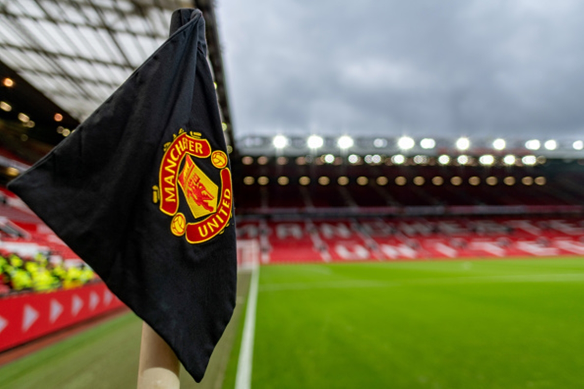 Manchester United corner flag at Old Trafford