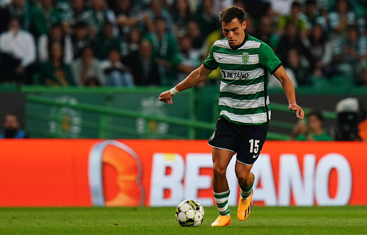 Manuel Ugarte playing for Sporting CP