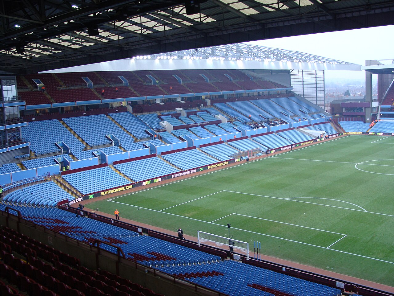 Photo of seats in an empty Villa Park