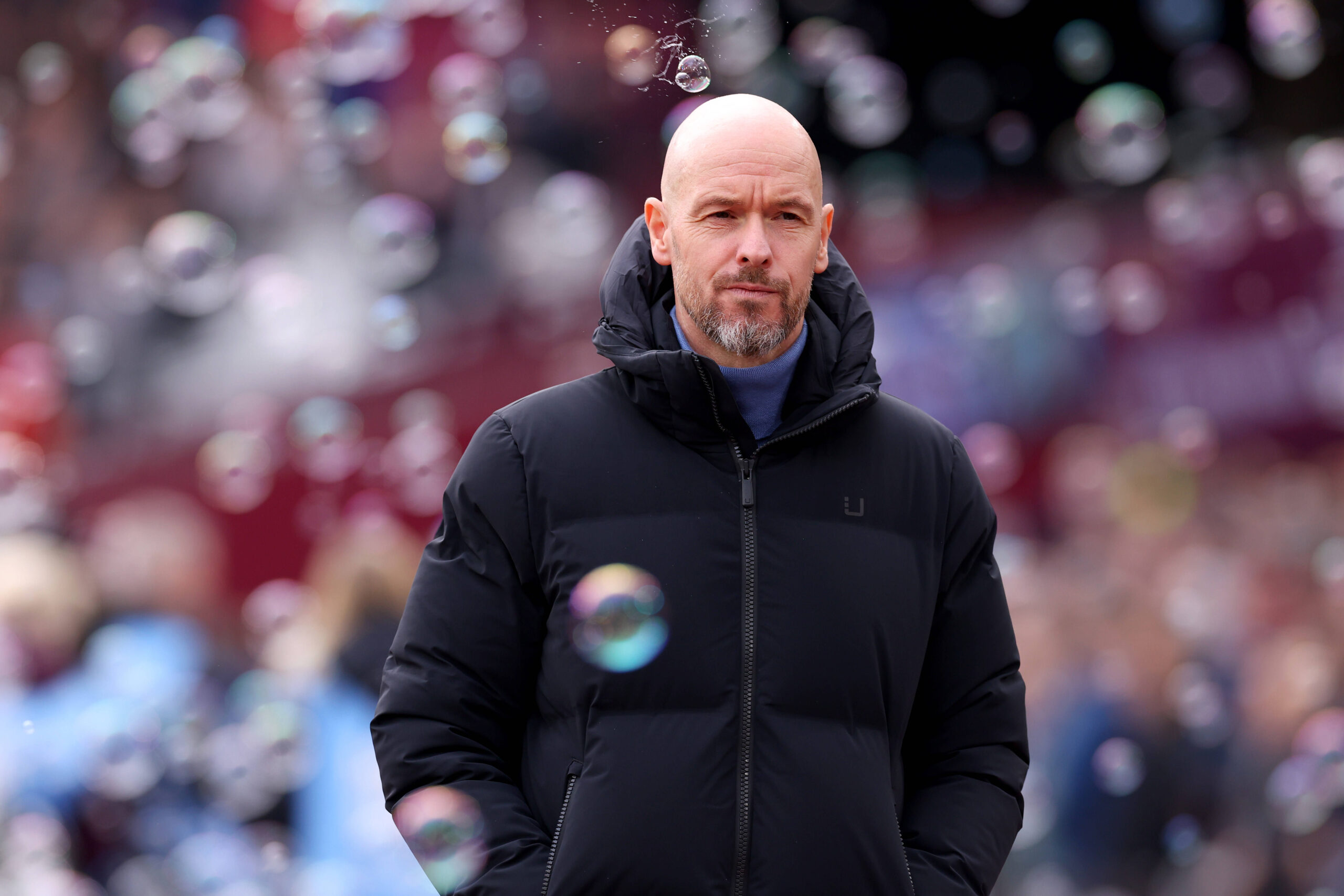 Erik ten Hag watches Manchester United 2-0 loss to West Ham