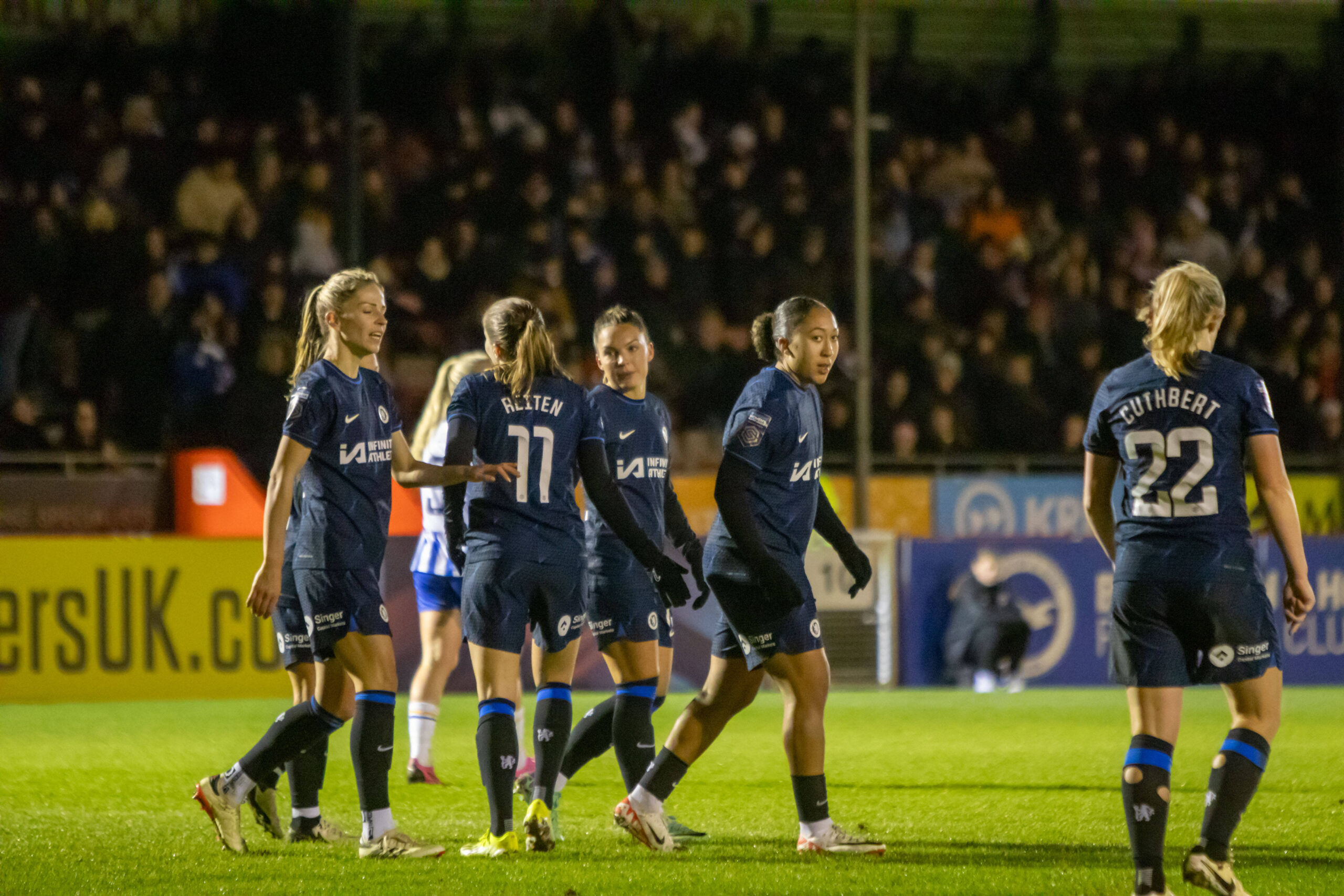 Chelsea Women celebrate third goal