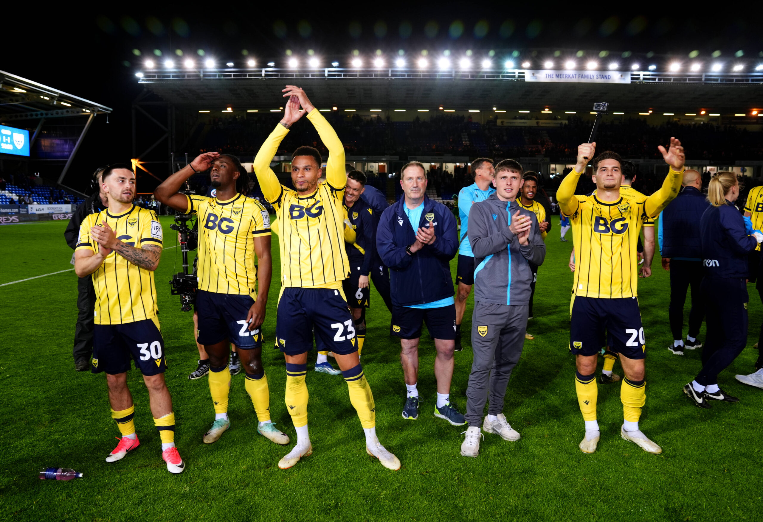 Oxford United players celebrating