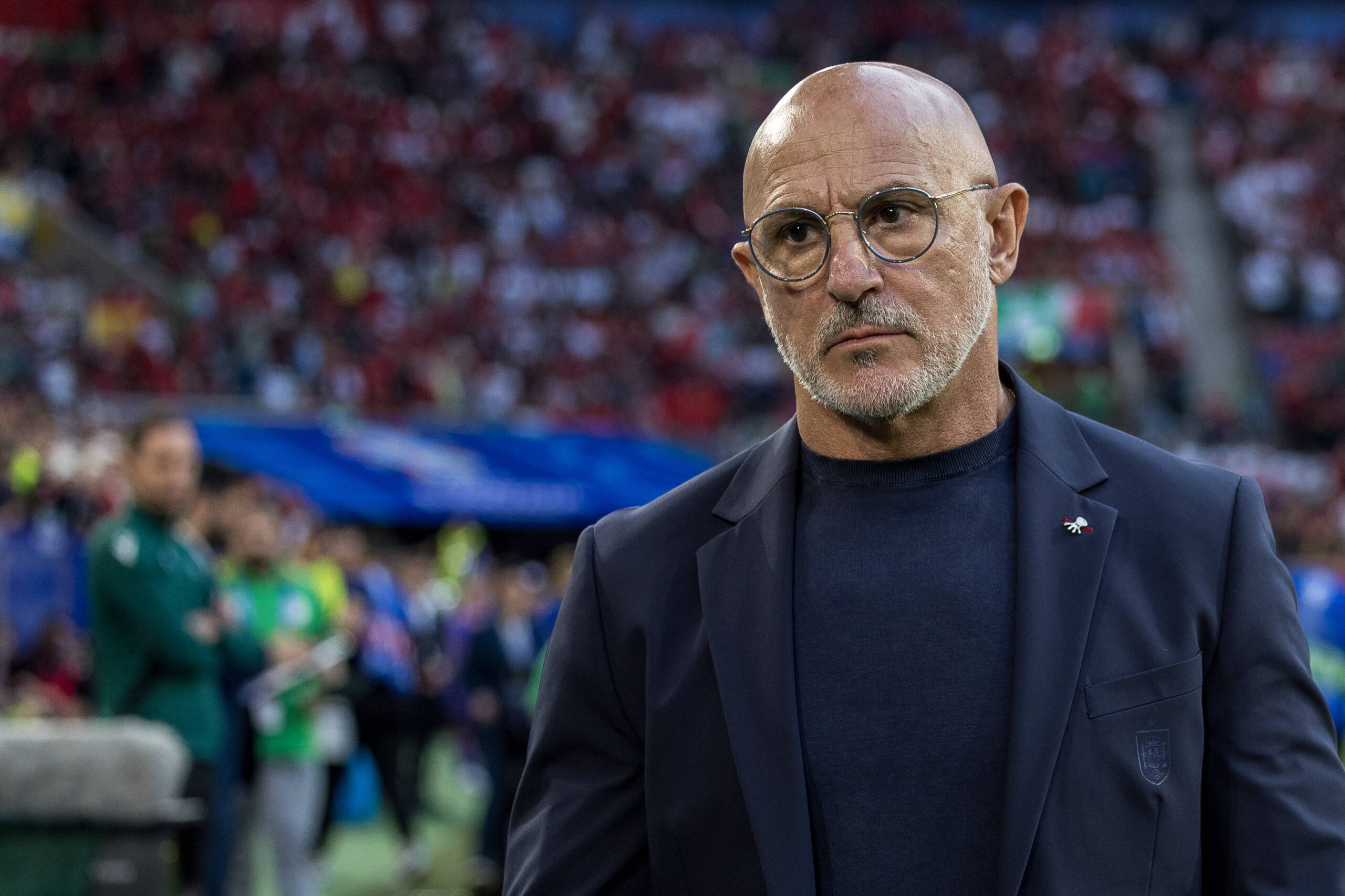 Luis de la Fuente pictured during Spain vs Albania