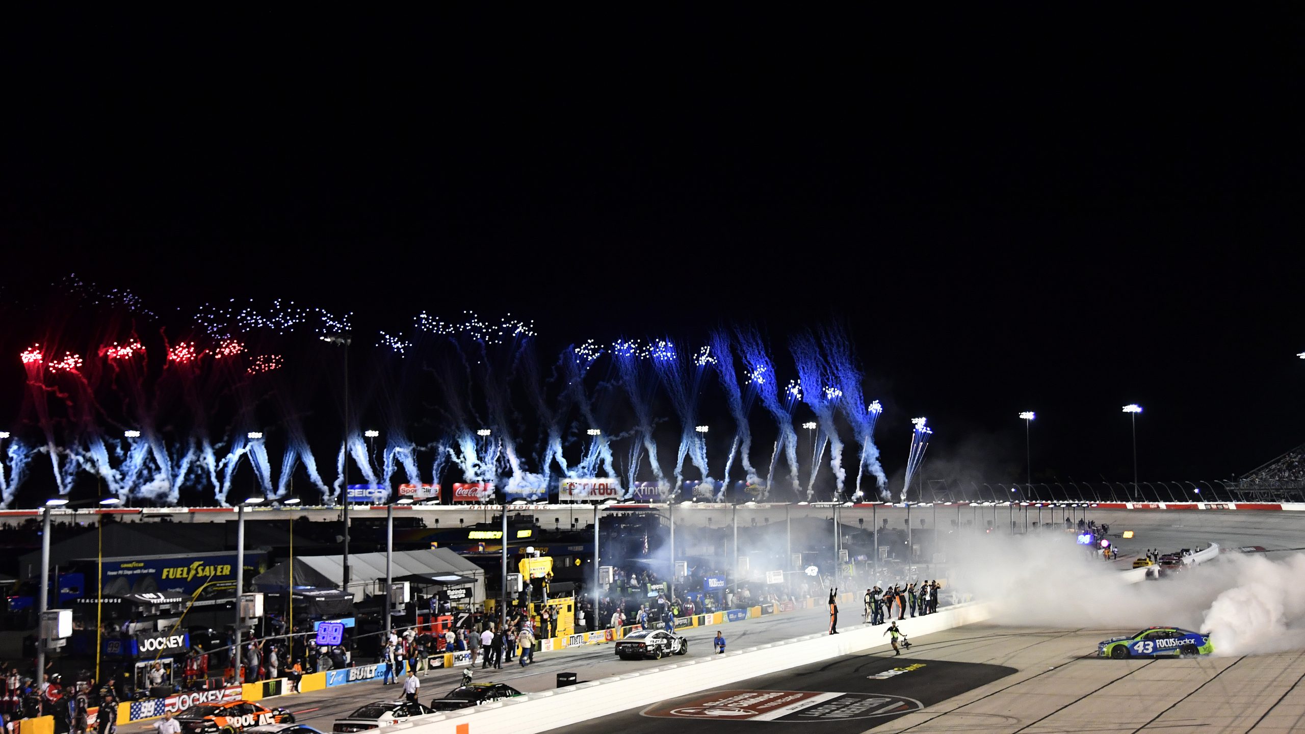 NASCAR - Erik Jones celebrates his win at the 2022 Southern 500