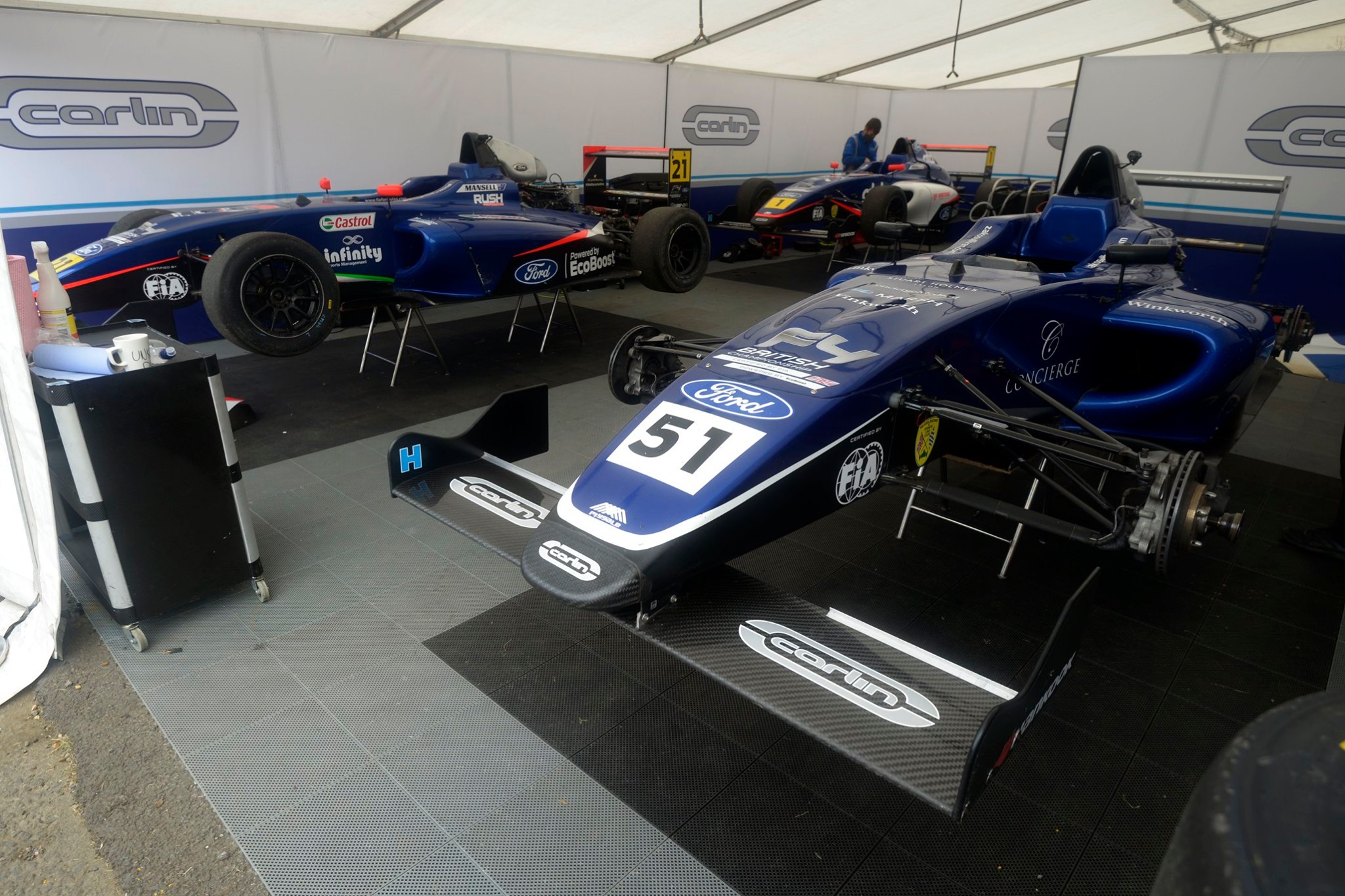 Carlin F4 garage