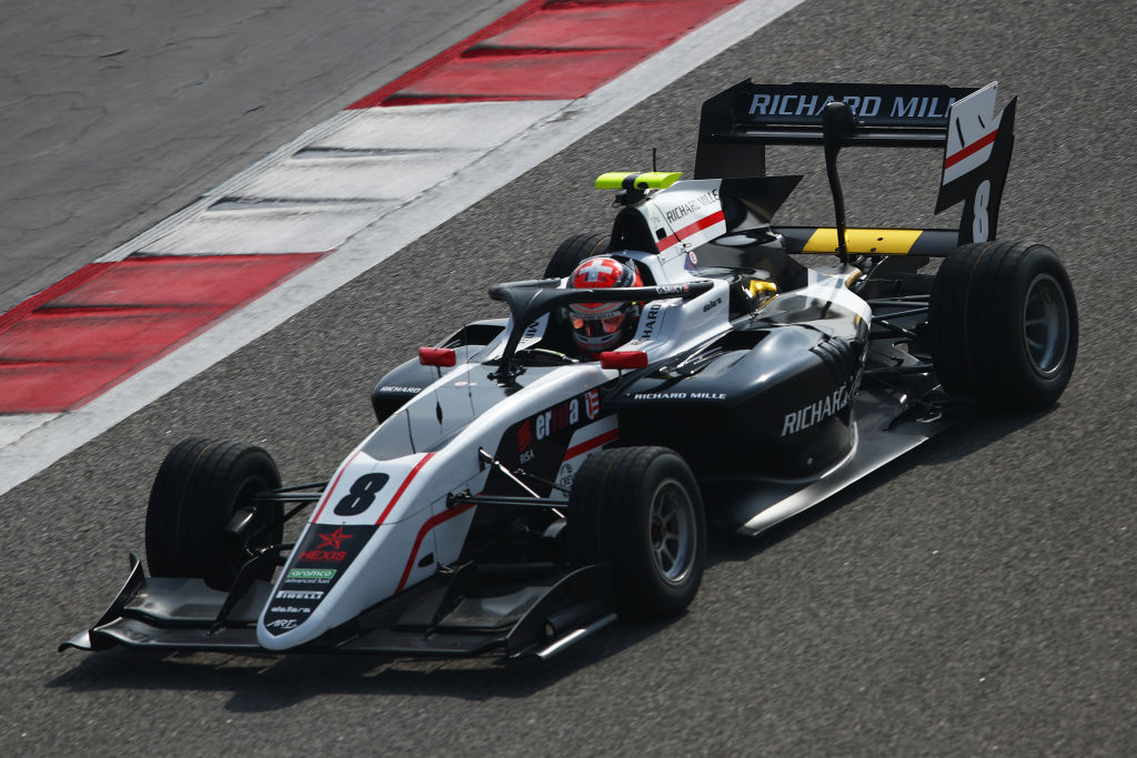 F3 Testing - BAHRAIN, BAHRAIN - FEBRUARY 14: Gregoire Saucy of Switzerland and ART Grand Prix (8) drives on track during day one of Formula 3 Testing at Bahrain International Circuit on February 14, 2023 in Bahrain, Bahrain. (Photo by Joe Portlock - Formula 1/Formula Motorsport Limited via Getty Images)