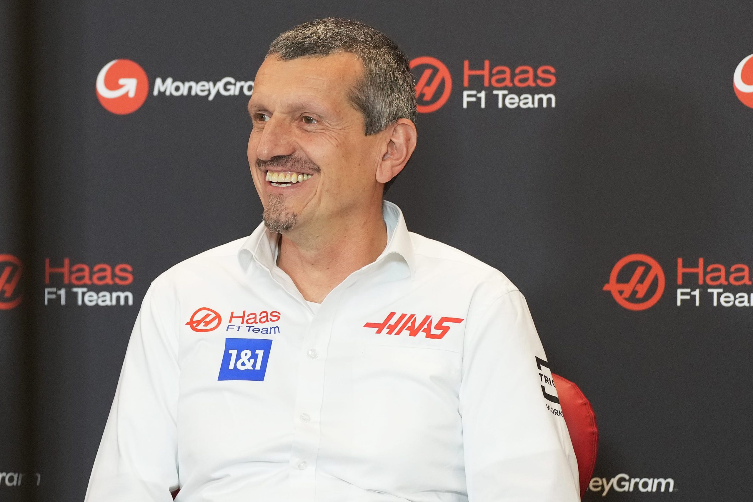 Guenther Steiner of Haas F1 in a press conference.