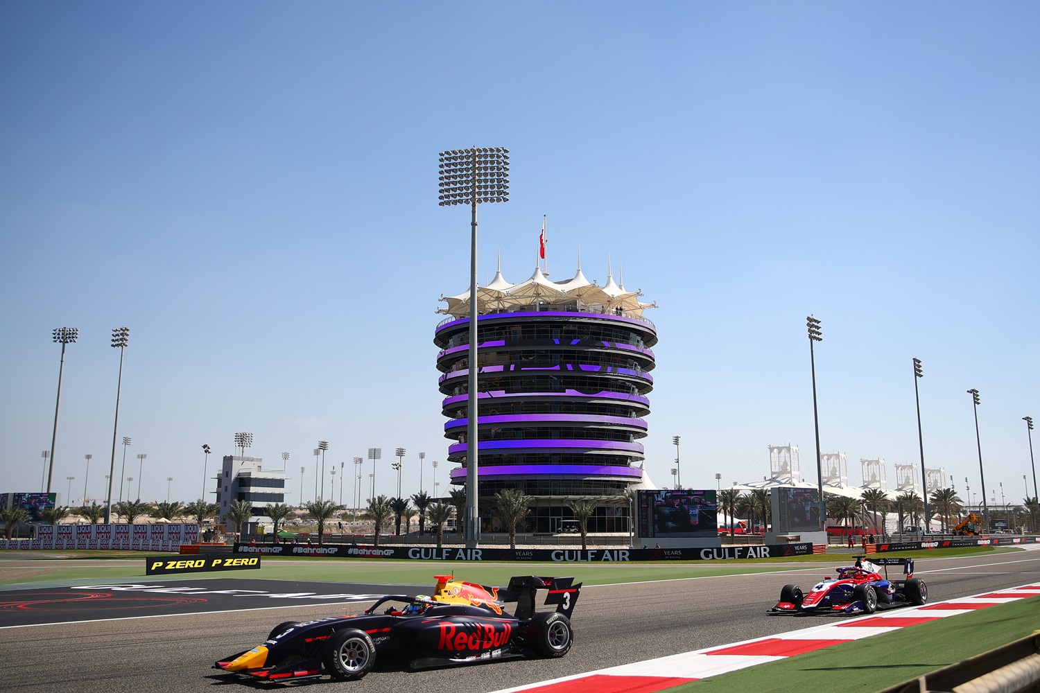 Arvid Lindblad of Great Britain and PREMA Racing (3) leads Leonardo Fornaroli of Italy and Trident (4) FIA Formula 3