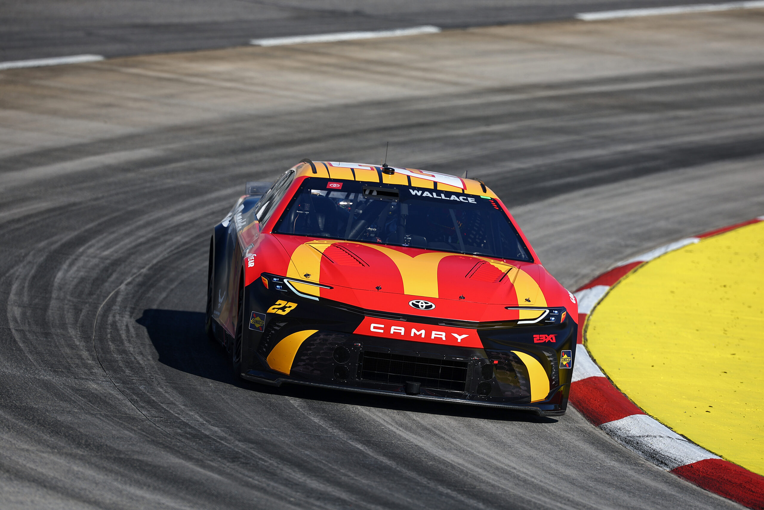 Bubba Wallace, driver of the #23 McDonald's Toyota, drives during practice for the NASCAR Cup Series Cook Out 400 at Martinsville Speedway on April 06, 2024 in Martinsville, Virginia. NASCAR Fantasy