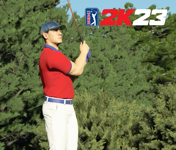 John Cena graphic from PGA Tour 2K23 video game.