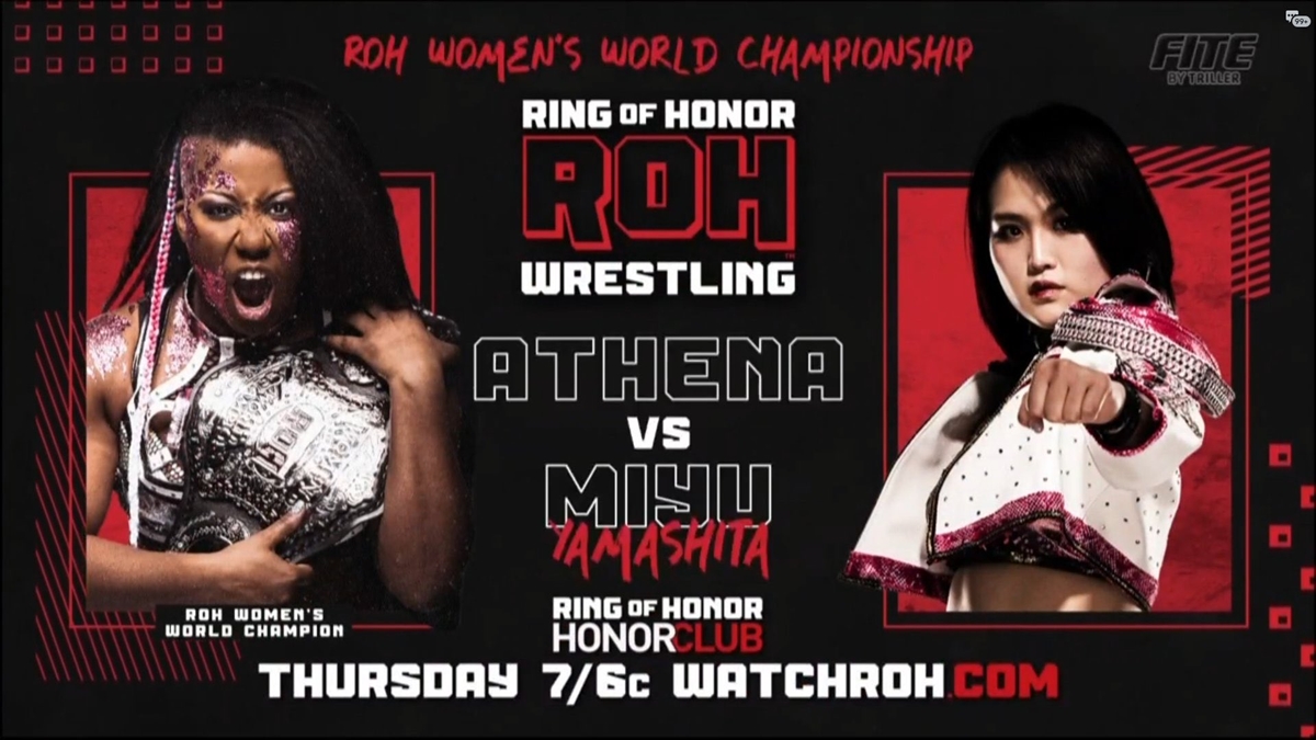 Ring of Honor spoilers - Athena vs Miyu Yamashita graphic