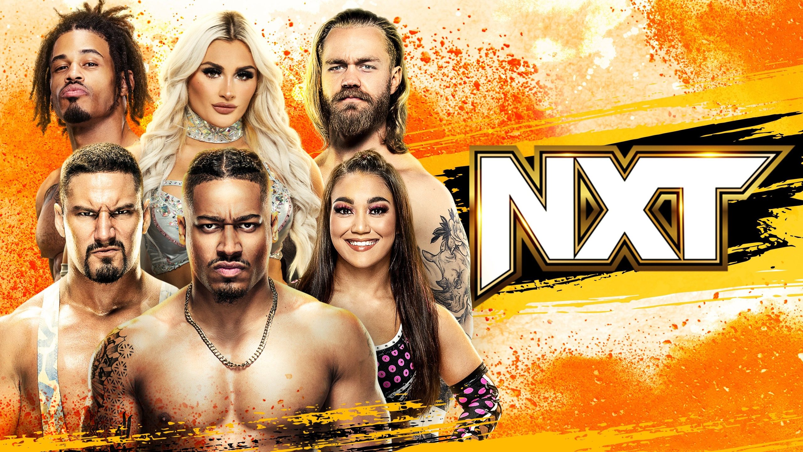 A WWE NXT match graphics.