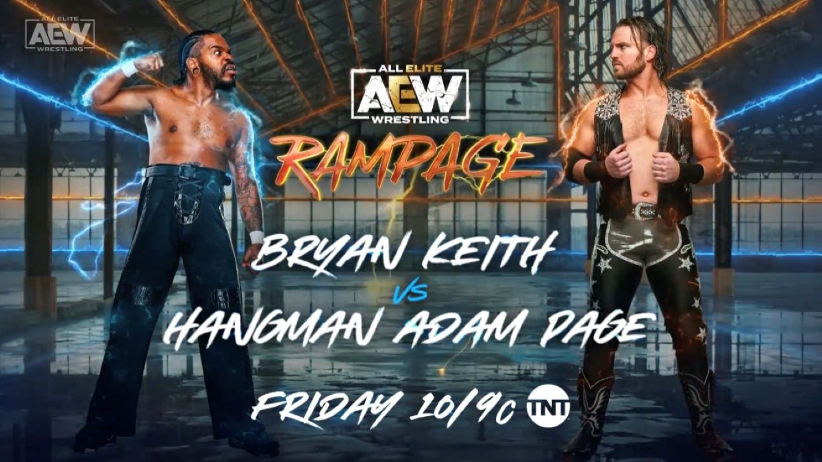 AEW Rampage spoilers - Bryan Keith vs Hangman Page graphic