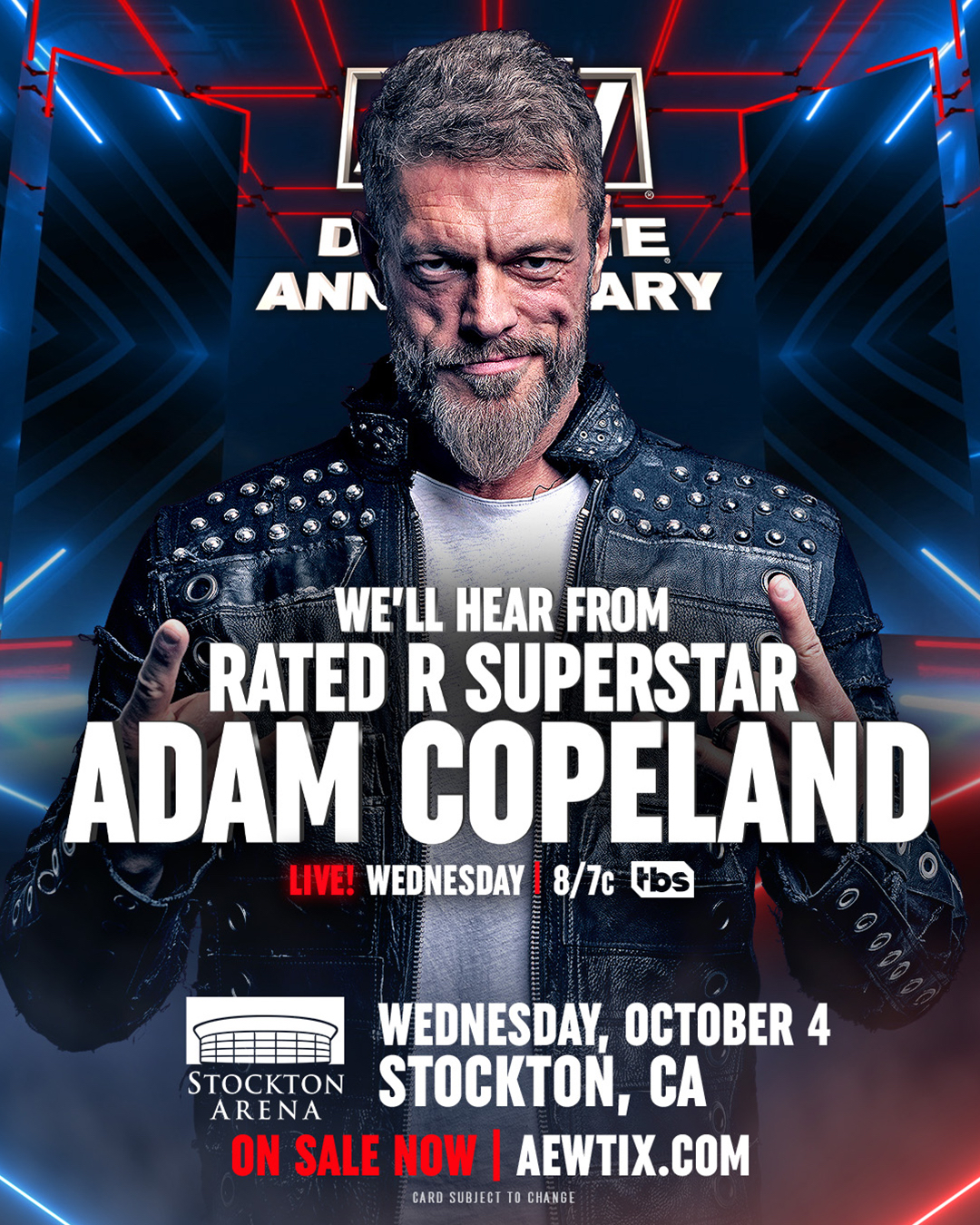 AEW Dynamite Show Graphic"Adam Copeland FKA Edge Appears