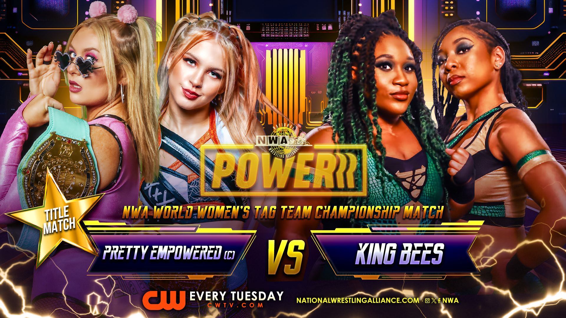 An NWA Powerrr match graphic.