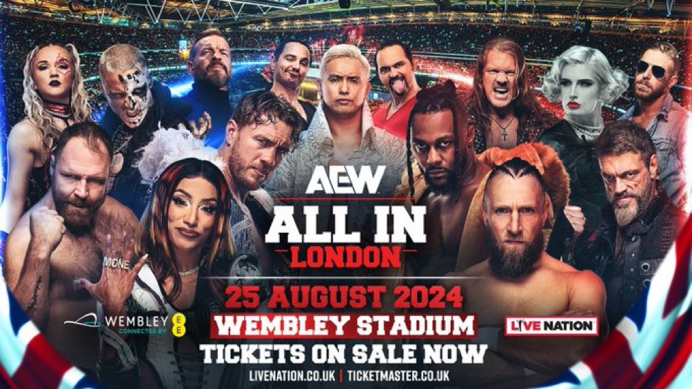 A graphic for AEW All In: London 2024.