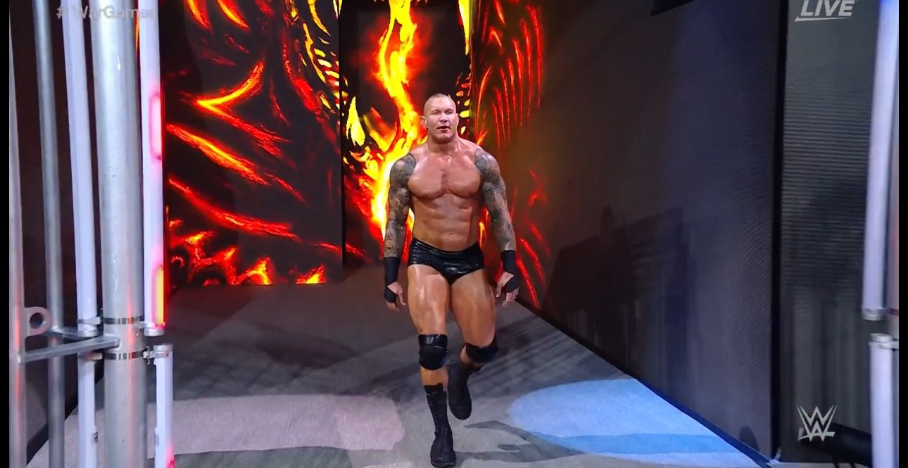 A photo of Randy Orton when he returned at WWE Survivor Series: War Games in 2023.