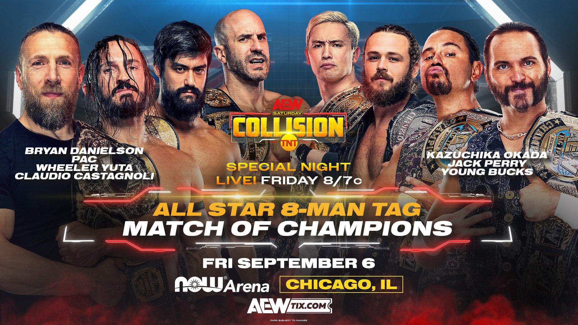 A match graphic for AEW Collision.