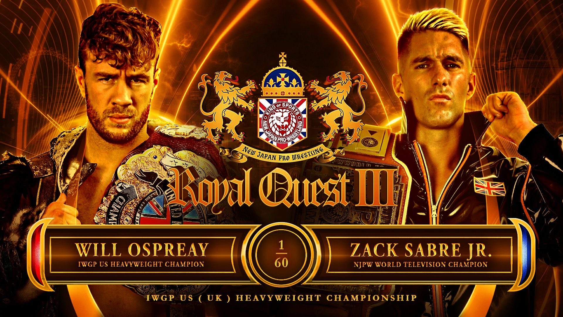 A match graphic from NJPW Royal Quest III.