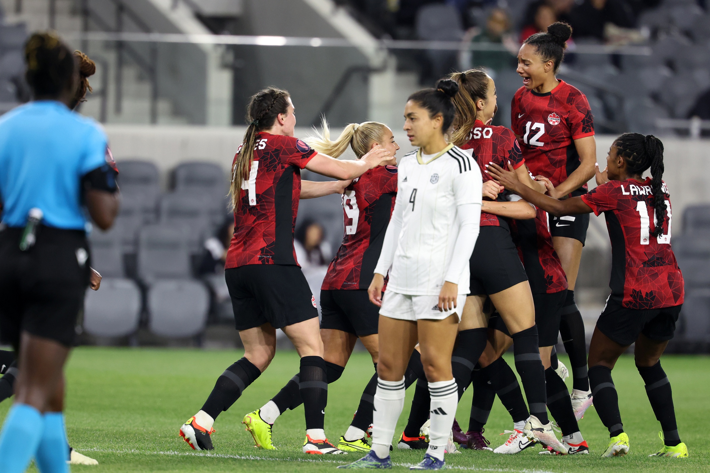 Team Canada Celebrates Evelyne Viens Game-Winning Goal