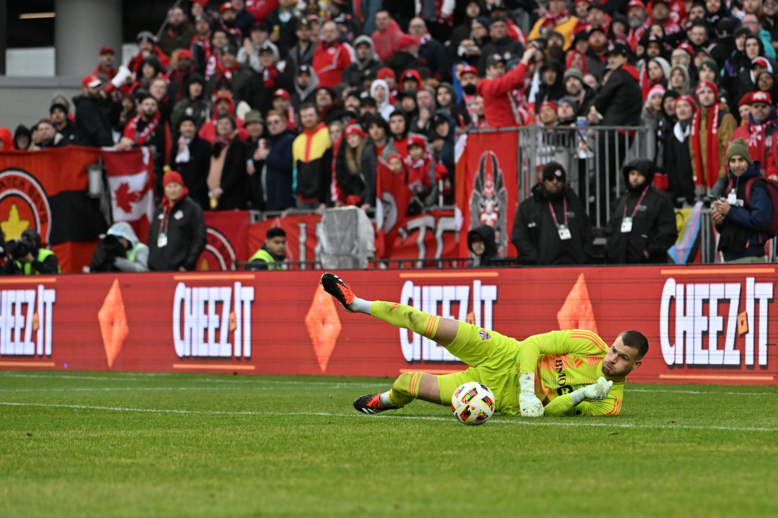 Toronto FC Goalkeeper Luka Gavran Makes A Save at BMO Field