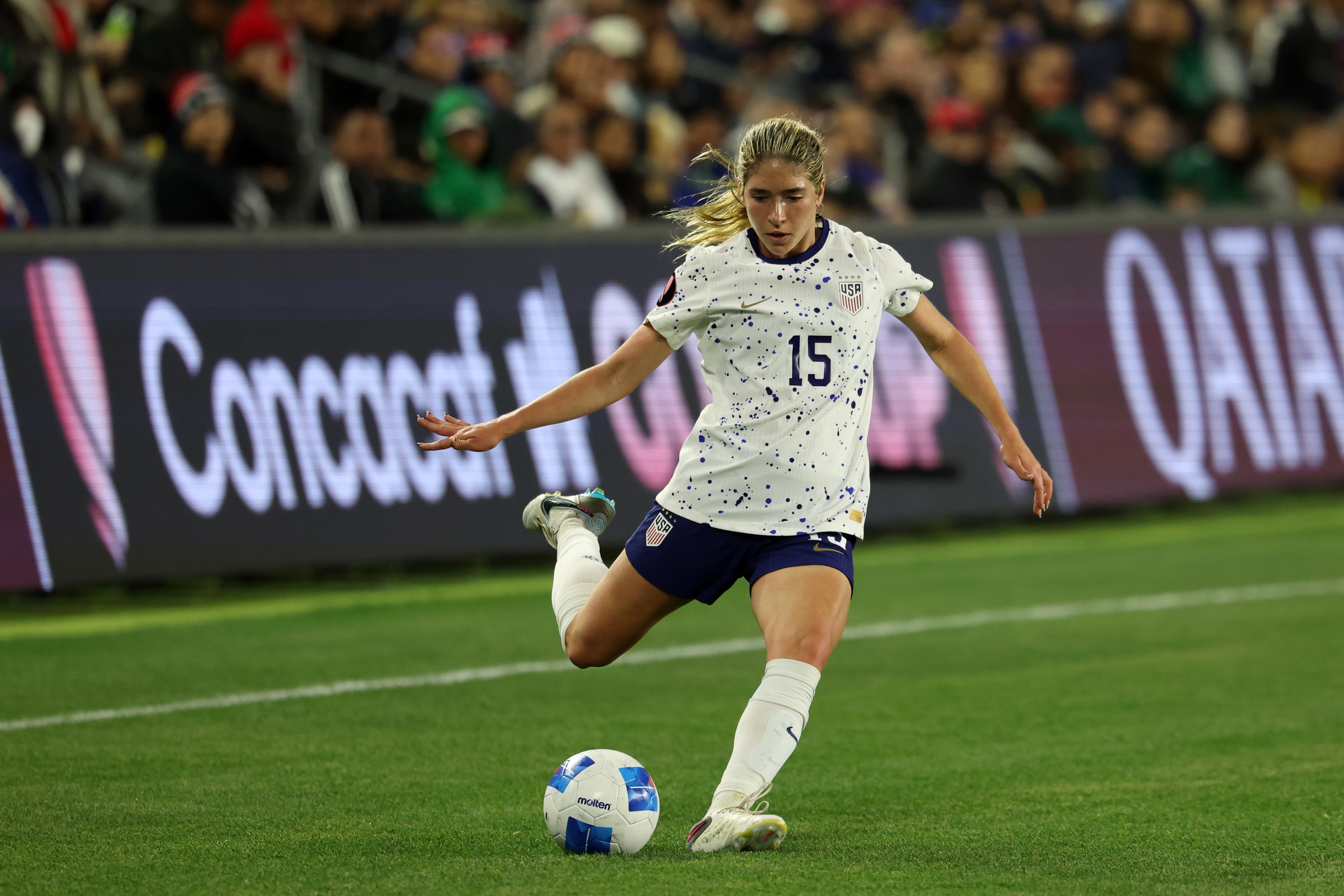 USWNT Midfielder, Korbin Albert, at BMO Stadium