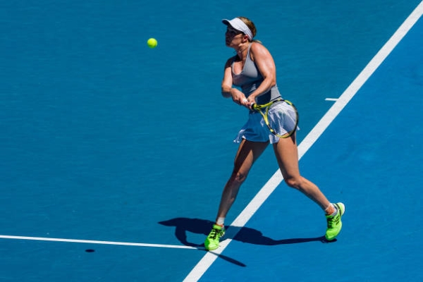 Danielle Collins in action at the Australian Open.