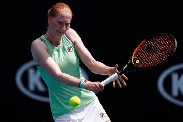 Alison Van Uytvanck in action at the Australian Open.