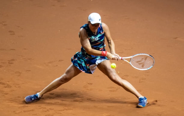 Iga Swiatek in action at the WTA Stuttgart Open.