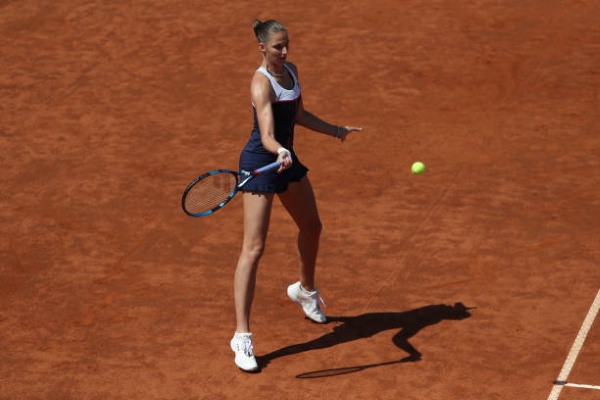 Karolina Pliskova in action ahead of the WTA Strasbourg Open.