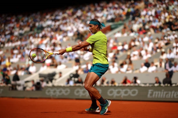 Rafael Nadal in action at the French Open.